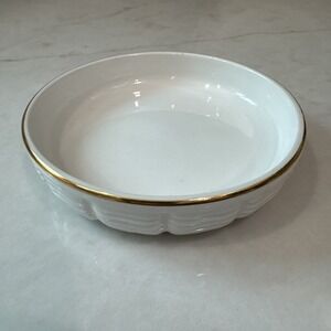 Hand Painted for Perugina by Aurora Florence Italy Trinket Dish White Gold Tone
